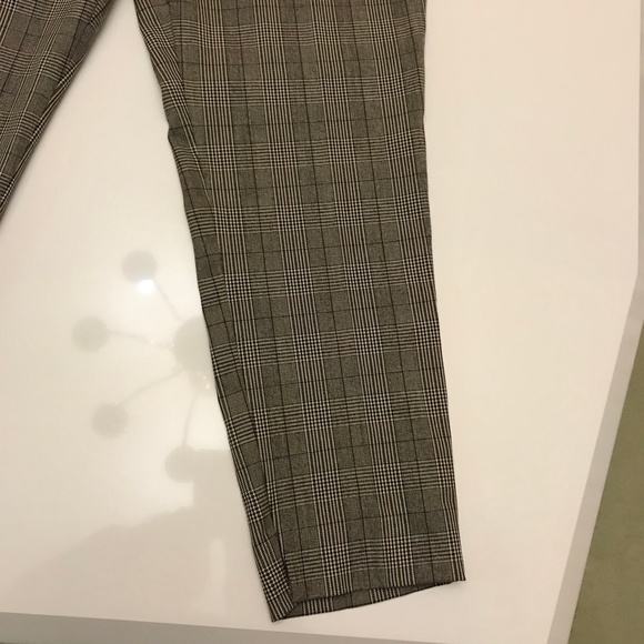 NWT Zara Woman Chino Fit Glen Plaid Checkered Pants Waist 36 - Picture 13 of 14